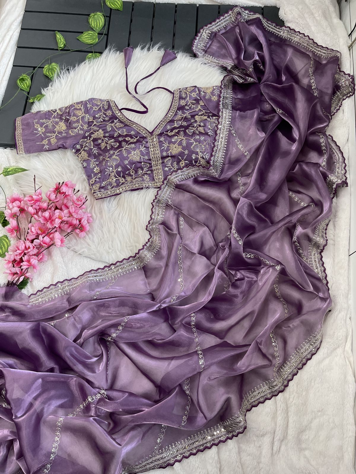 Soft Zimmy Choo Silk Sequins Saree - Shopaholics Choice