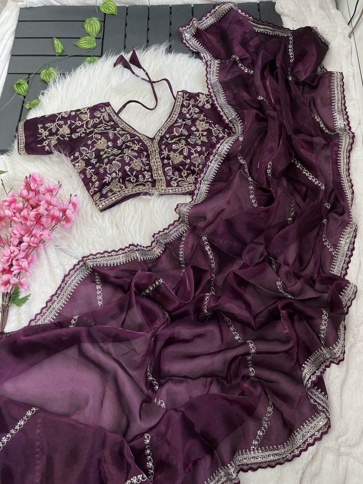 Soft Zimmy Choo Silk Sequins Saree - Shopaholics Choice
