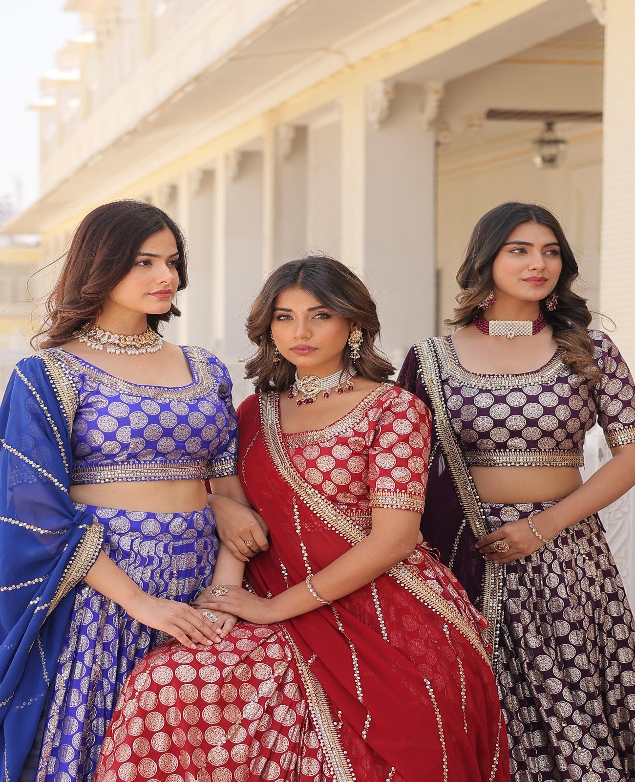 Dyeable Pure Viscose Jacquard Lehnga