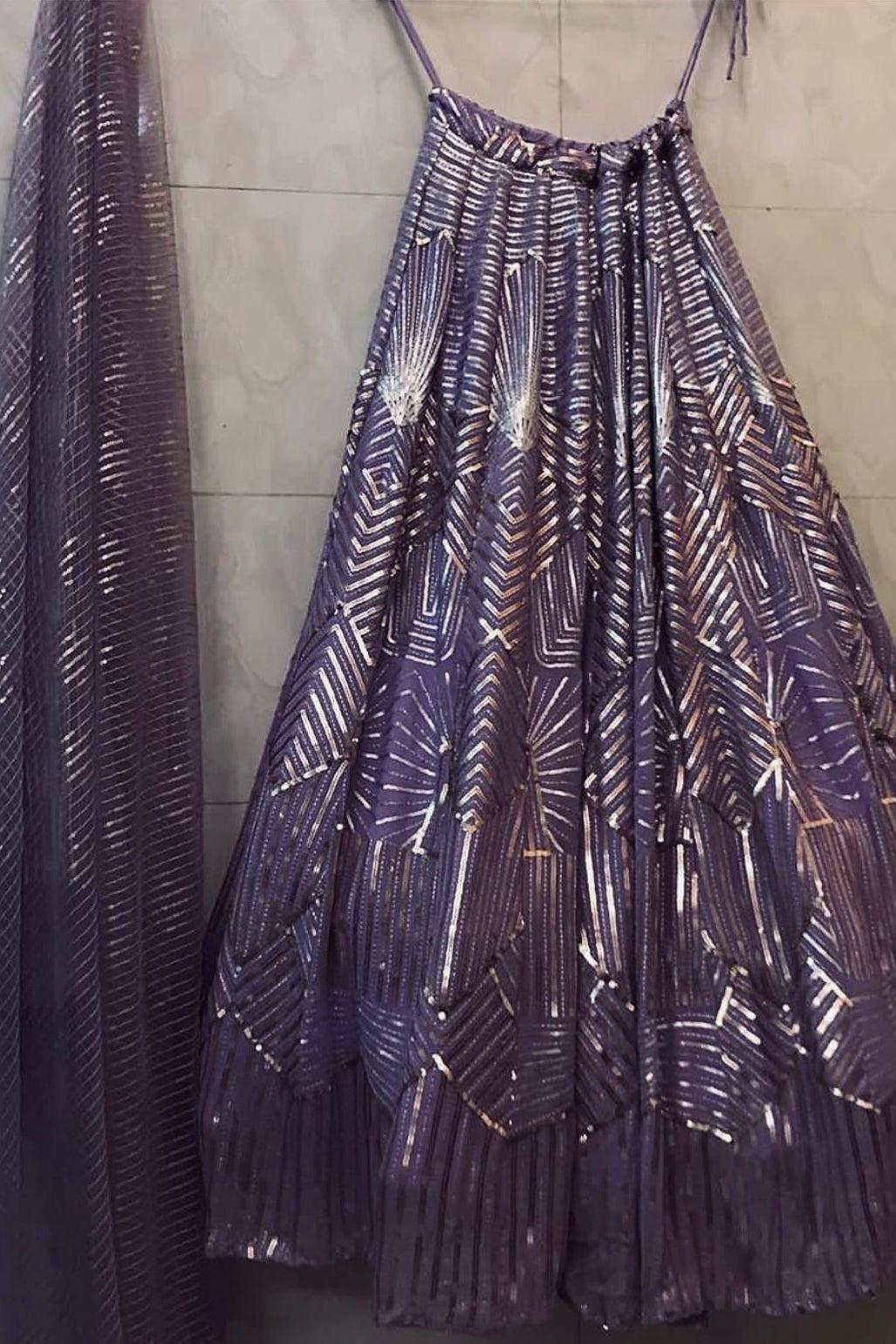 Kasturi Silk-Net Heavy Sequins Work Lehnga