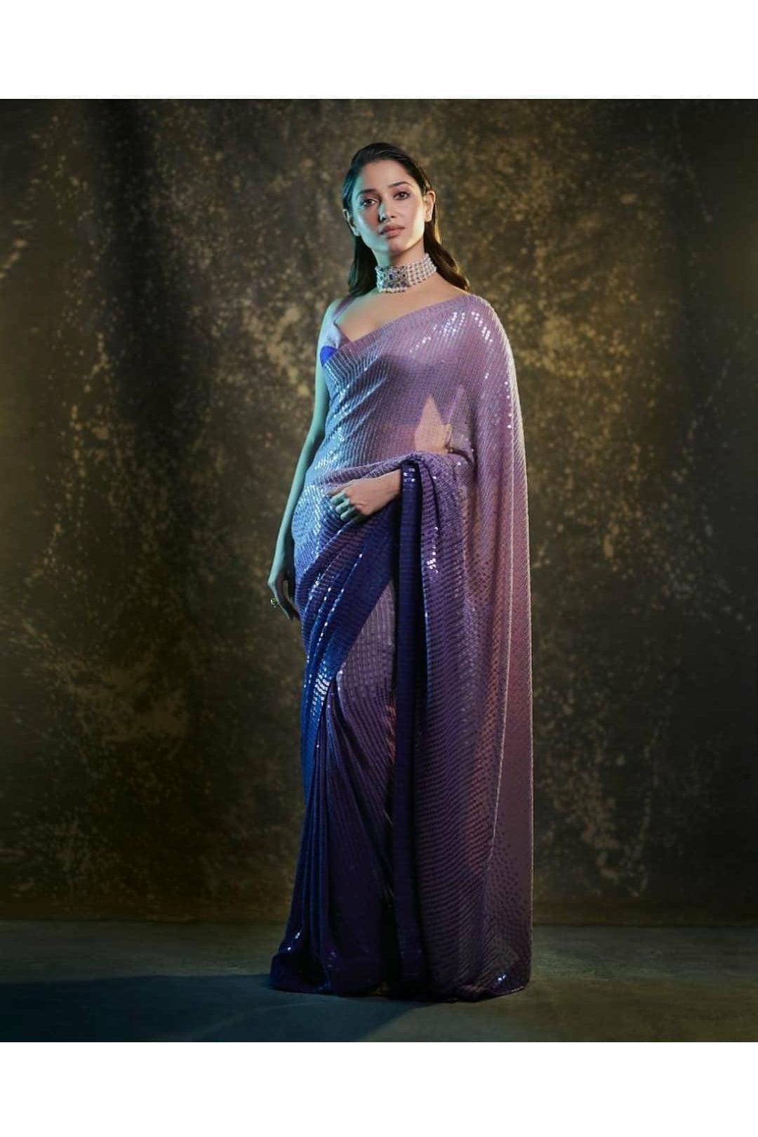 Sky Blue Georgette Sequin Saree Indian Party Wear Sarees - Etsy Hong Kong